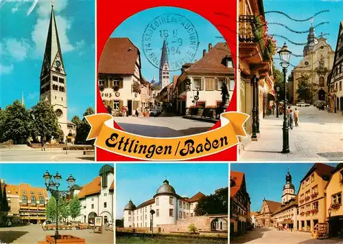 AK / Ansichtskarte 73923236 Ettlingen Teilansichten Stadtzentrum Kirche Schloss