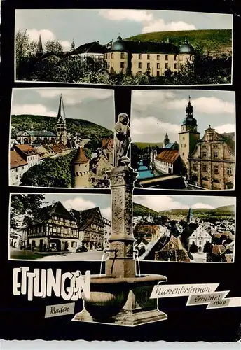 AK / Ansichtskarte 73923241 Ettlingen Altes Schloss Teilansichten Stadtzentrum Brunnen