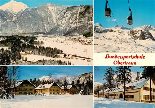 AK / Ansichtskarte  Obertraun_Oberoesterreich_AT Bundessportschule Dachstein-Seilbahn Unterkunftshaeuser Alpenpanorama