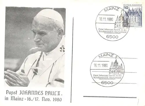 AK / Ansichtskarte  Papst_Pope_Pape Johannes Paul 2 in Mainz 