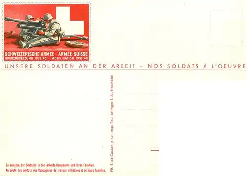 AK / Ansichtskarte 73923315 Militaria_Schweiz Irgendwo in der Schweiz Unsere Soldaten an der Arbeit 
