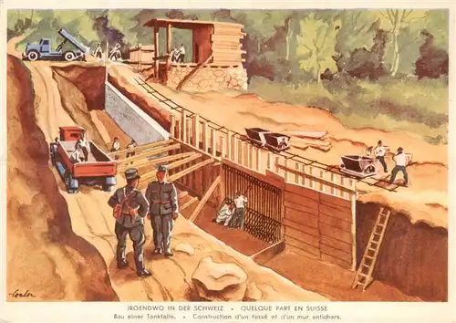 AK / Ansichtskarte  Militaria_Schweiz Soldaten an der Arbeit 