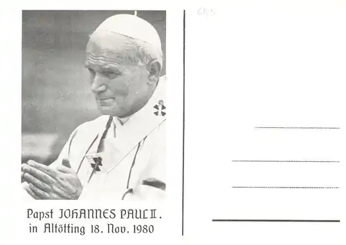 AK / Ansichtskarte 73923357 Papst_Pope_Pape Johannes Paul 2 Altoetting 