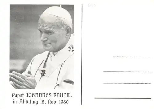 AK / Ansichtskarte  Papst_Pope_Pape Johannes Paul 2 Altoetting 