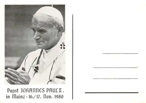 AK / Ansichtskarte  Papst_Pope_Pape Johannes Paul 2 in Mainz 