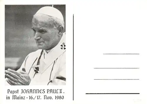 AK / Ansichtskarte  Papst_Pope_Pape Johannes Paul 2 in Mainz