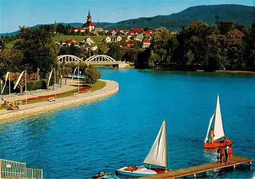 AK / Ansichtskarte  Seewalchen_Attersee_AT Strandbad mit Blick auf Schoerfling