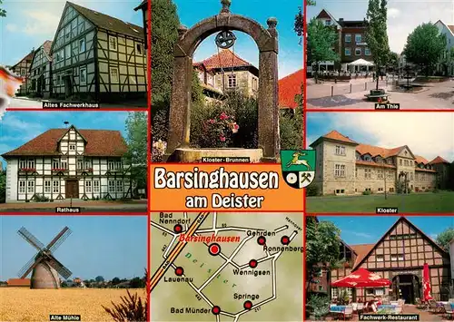AK / Ansichtskarte 73923511 Barsinghausen Altes Fachwerkhaus Rathaus Alte Muehle Kloster Brunnen Am Thie Kloster Fachwerk Restaurant