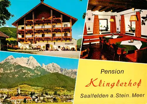 AK / Ansichtskarte  Saalfelden_Steinernes_Meer_AT Pension Klinglerhof Gaststube Panorama