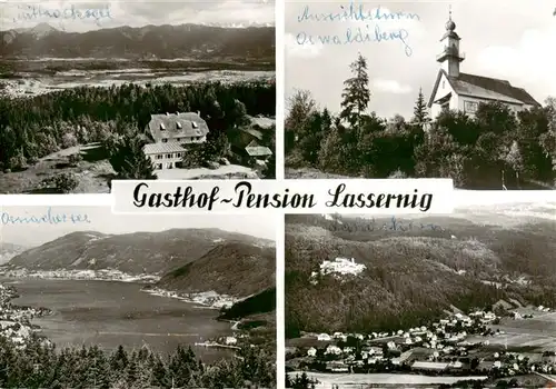 AK / Ansichtskarte  Ossiachersee_Kaernten_AT Aussichtsturm Oswaldiberg Gasthof Pension Lassernig Fliegeraufnahme