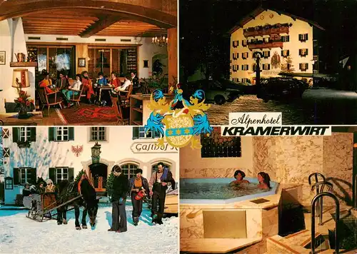 AK / Ansichtskarte  Mayrhofen_Zillertal_AT Alpenhotel Kramerwirt Gastraum Pferdeschlitten Whirlpool