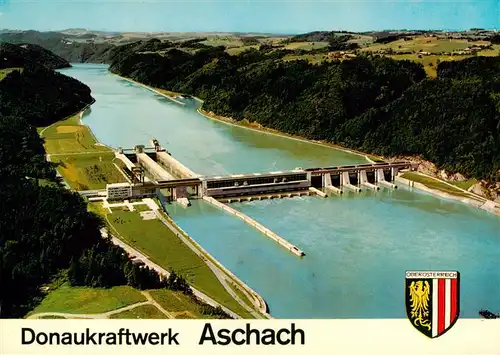 AK / Ansichtskarte  Aschach_Donau_Oberoesterreich_AT Donaukraftwerk Aschach Fliegeraufnahme