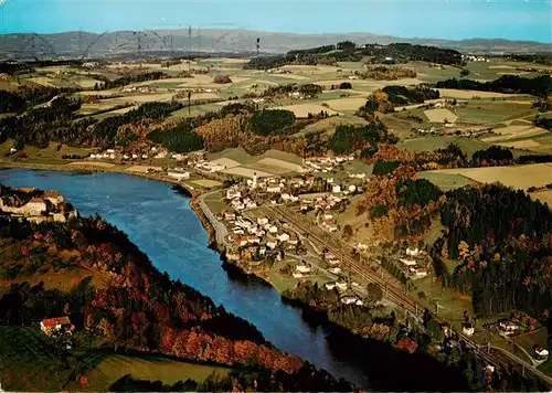 AK / Ansichtskarte  Wernstein_Inn Fliegeraufnahme mit Innstausee Ehem Raubritterburg Frohnbergwald