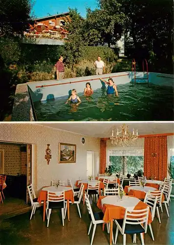 AK / Ansichtskarte  Kumreut Pension Cafe Restaurant Bergschloessl Freibad Gastraum