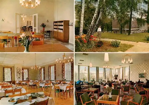 AK / Ansichtskarte  Wilhelmshoehe_Kassel Kurklinik Habichtswald Gastraeume Lesezimmer Park