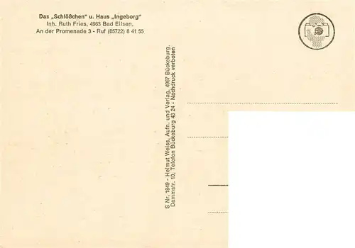 AK / Ansichtskarte  Bad_Eilsen Das Schloesschen und Haus Ingeborg