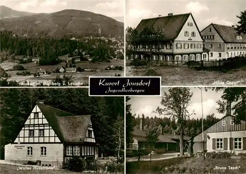 AK / Ansichtskarte  Jonsdorf_Saechsische_Schweiz mit Buchberg und Lausche Jugendherbergen Hilde Coppi Walter Husemann Bruno Tesch