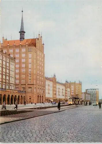 AK / Ansichtskarte  Rostock Lange Strasse mit Hochhaus