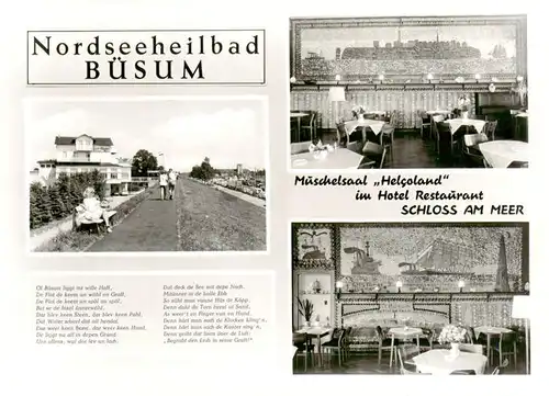 AK / Ansichtskarte 73923734 Buesum_Nordseebad Kur Hotel Schloss am Meer mit Muschelsaal Helgoland