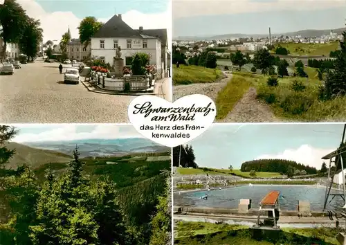 AK / Ansichtskarte  Schwarzenbach_am_Wald Ortsansicht Panorama Schwimmbad