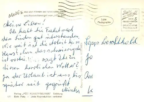 AK / Ansichtskarte  Mecki_Nr. Nr.64 Diehl-Film HoeR ZU Du alter Wilddieb