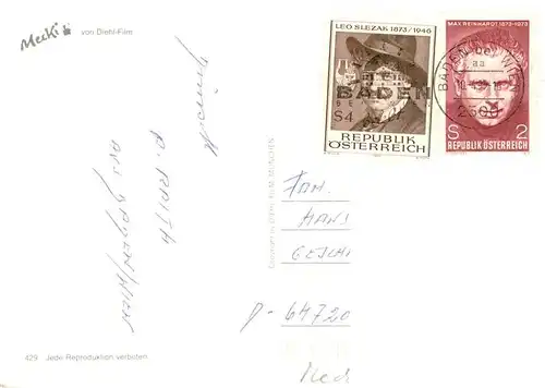AK / Ansichtskarte  Mecki_Nr. Nr.429 Diehl-Film HoeR ZU Geburtstagsgruss