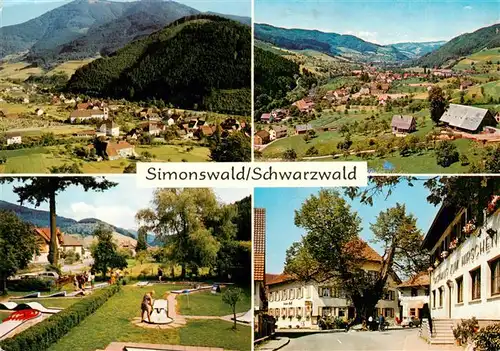 AK / Ansichtskarte 73924024 Simonswald_Simonswaeldertal Fliegeraufnahmen Minigolfplatz Gasthof zum Hirschen