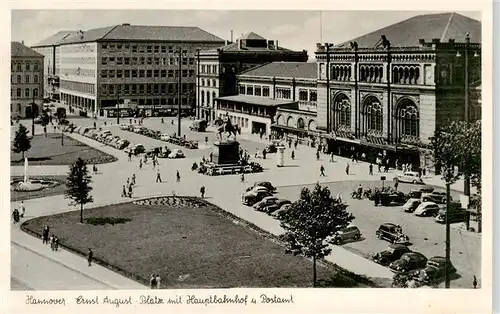 AK / Ansichtskarte 73924050 Hannover Ernst August Platz mit Hauptbahnhof und Postamt