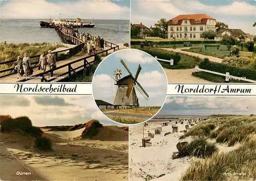 AK / Ansichtskarte  Norddorf_Amrum Anlagebruecke in Wittduen Anlagen Duenen Strandpartie