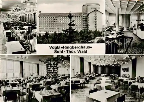 AK / Ansichtskarte  Suhl_Thueringer_Wald VdgB Ringberghaus Tagesrestaurant Gesamt Cafe Aussicht Urlauberrestaurants I und II