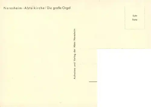 AK / Ansichtskarte 73924120 Neresheim Abteikirche Inneres Grosse Orgel