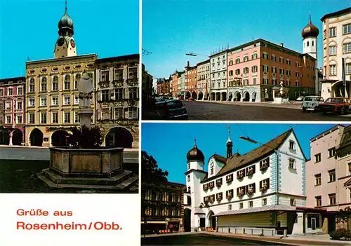 AK / Ansichtskarte 73924132 Rosenheim__Bayern Brunnen Stadtplatz Ortspartie