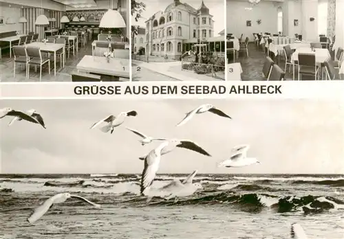 AK / Ansichtskarte 73924135 Ahlbeck_Ostseebad FDGB Erholungsheim Max Kreuziger Felixbar Aussenansicht Kleiner Speisesaal Moewen