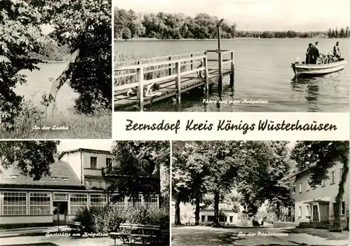 AK / Ansichtskarte 73924202 Zernsdorf An der Lanke Faehre auf dem Kruepelsee Gaststaette An der Friedensaue