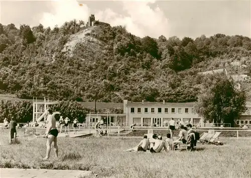 AK / Ansichtskarte  Bad_Sulza Soleschwimmbad Badecafe und Sonnenburg