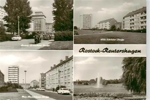 AK / Ansichtskarte  Reutershagen_Rostock Rudolf Breitscheid Strasse Wille Schroeder Strasse Max Maddalena Strasse Springbrunnen