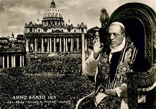 AK / Ansichtskarte  Papst_Pope_Pape Anno Santo 19520Rom Piazzas Pietro 