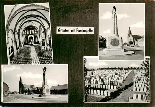 AK / Ansichtskarte 73924417 Poelkapelle_West-Vlaanderen Kirche Inneres Monument Soldatenfriedhof
