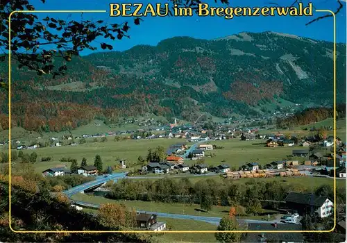AK / Ansichtskarte 73924428 Bezau_Vorarlberg mit Sonderdach und Niedere Fliegeraufnahme