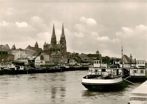 AK / Ansichtskarte  Regensburg Donaupartie mit Dom