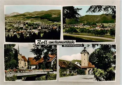 AK / Ansichtskarte 73924493 Zell_Harmersbach Panorama Bruecke Stadtturm