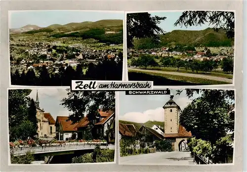 AK / Ansichtskarte  Zell_Harmersbach Panorama Bruecke Stadtturm