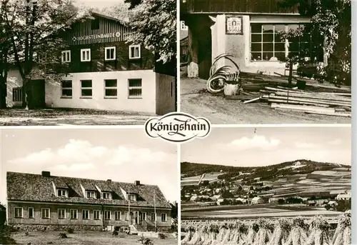 AK / Ansichtskarte 73924494 Koenigshain_Goerlitz_Oberlausitz Hochsteinbaude Alte Dorfschmiede Kulturhaus Blick zum Hochstein