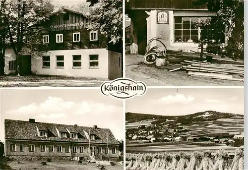 AK / Ansichtskarte  Koenigshain_Goerlitz_Oberlausitz Hochsteinbaude Alte Dorfschmiede Kulturhaus Blick zum Hochstein