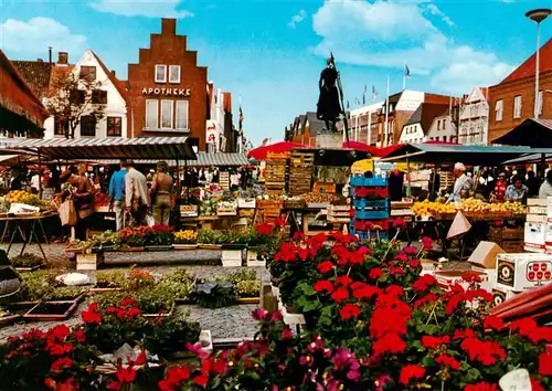 AK / Ansichtskarte  Husum__Nordfriesland Wochenmarkt