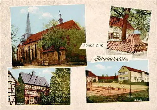 AK / Ansichtskarte 73924535 Gieboldehausen Kirche Schloss Schule Am Brunnen vor dem Tore