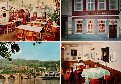 AK / Ansichtskarte 73924537 Heidelberg__Neckar Hotel Schnookeloch Gastraeume Neckarbruecke