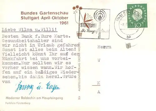 AK / Ansichtskarte 73924586 Stuttgart BUGA Stuttgart 1961