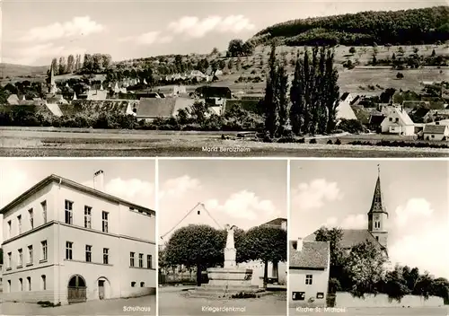 AK / Ansichtskarte  Markt_Berolzheim Schulhaus Kriegerdenkmal Kirche St Michael