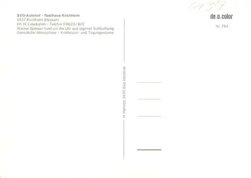 AK / Ansichtskarte  Kirchheim_Hessen SVG Rasthaus Kirchheim Gastraeume